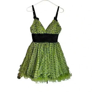 Mac Duggal Couture Lime Green/Black Cocktail Prom Dress Size 2